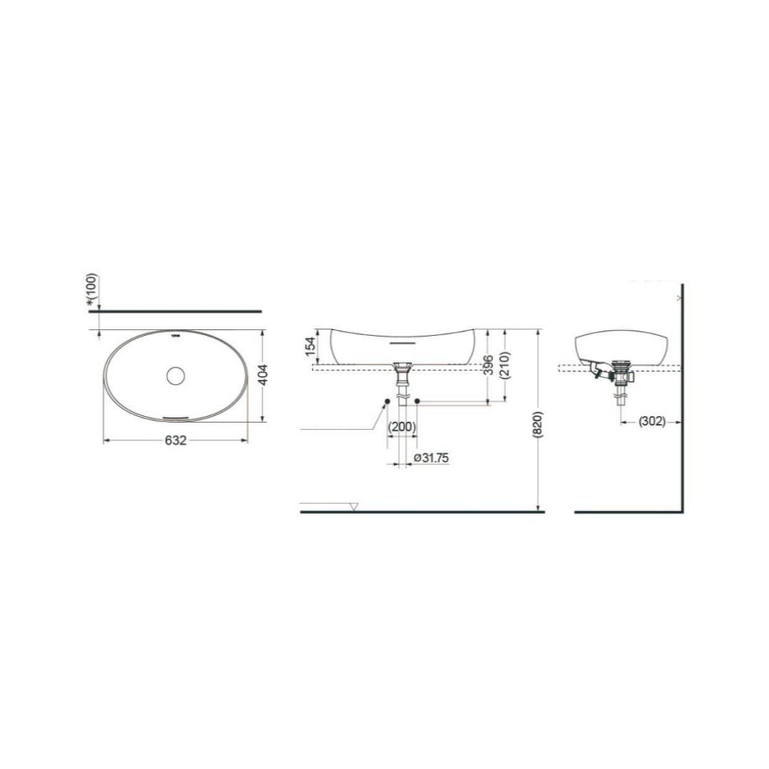 TOTO Galaline Console Lavatory (PJS01W#GW)