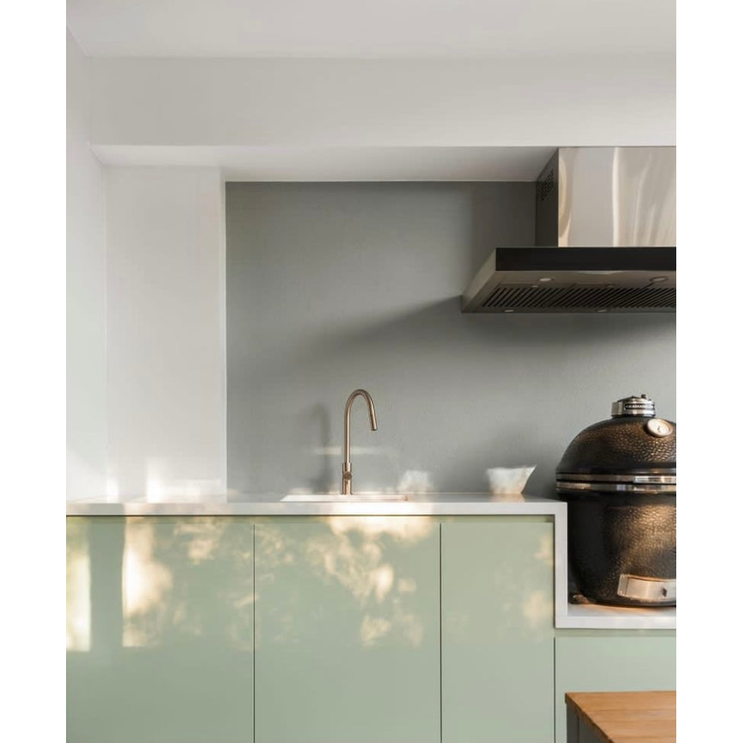 Meir Round Pinless Piccola Pull Out Kitchen Mixer Tap Champagne