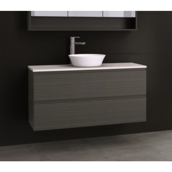 Timberline Oxbow Vanity 1050mm 20mm Silk Surface Top With Ceramic Basin Wall Hung