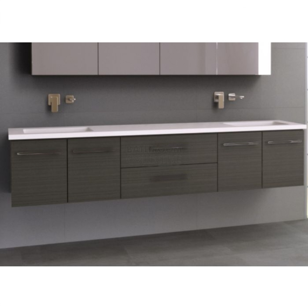 Timberline Dakota Wall Hung Vanity 2100mm Double Bowl