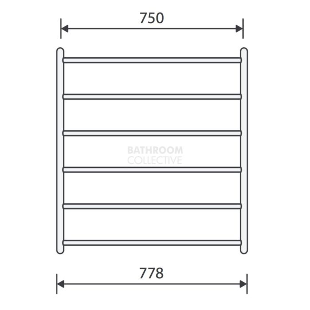 Abask 6 Heated Ladder-85 X 75Cm In Mirror Ss(Avenir P#:Tlh2-85X75 Ms)