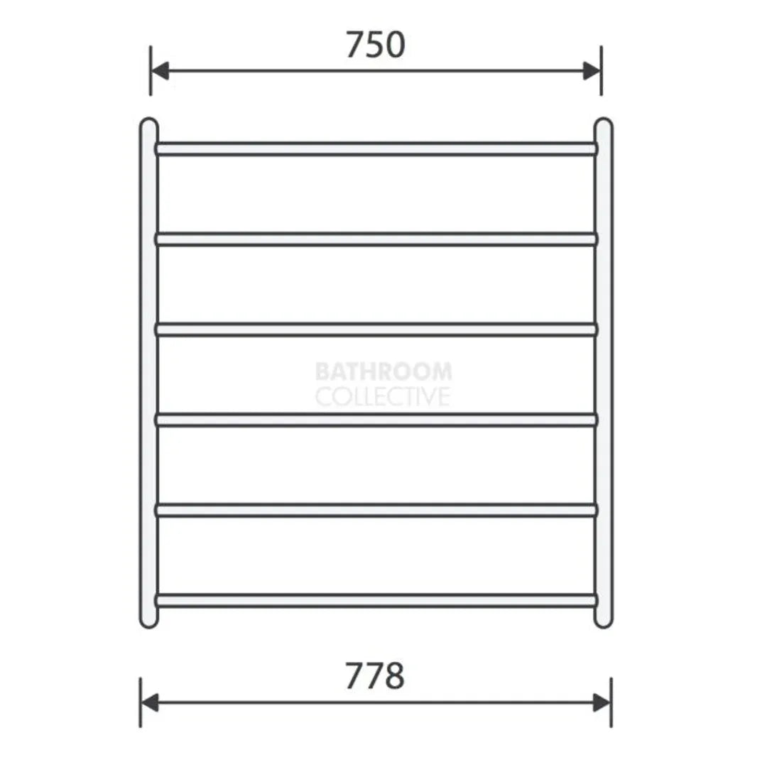 Abask 6 Heated Ladder-85 X 75Cm In Mirror Ss(Avenir P#:Tlh2-85X75 Ms) - Burdens Plumbing