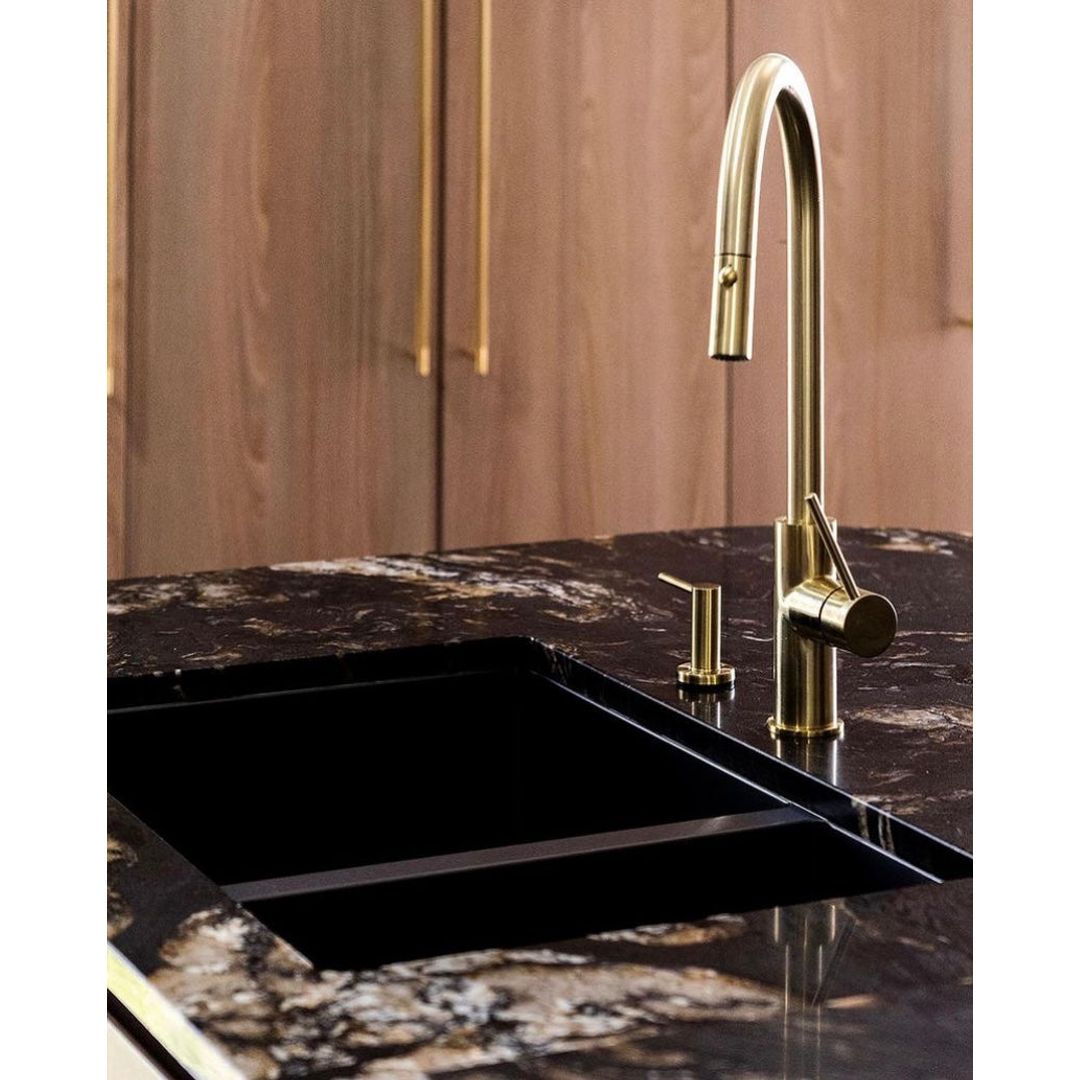 Meir Round Soap Dispenser Tiger Bronze