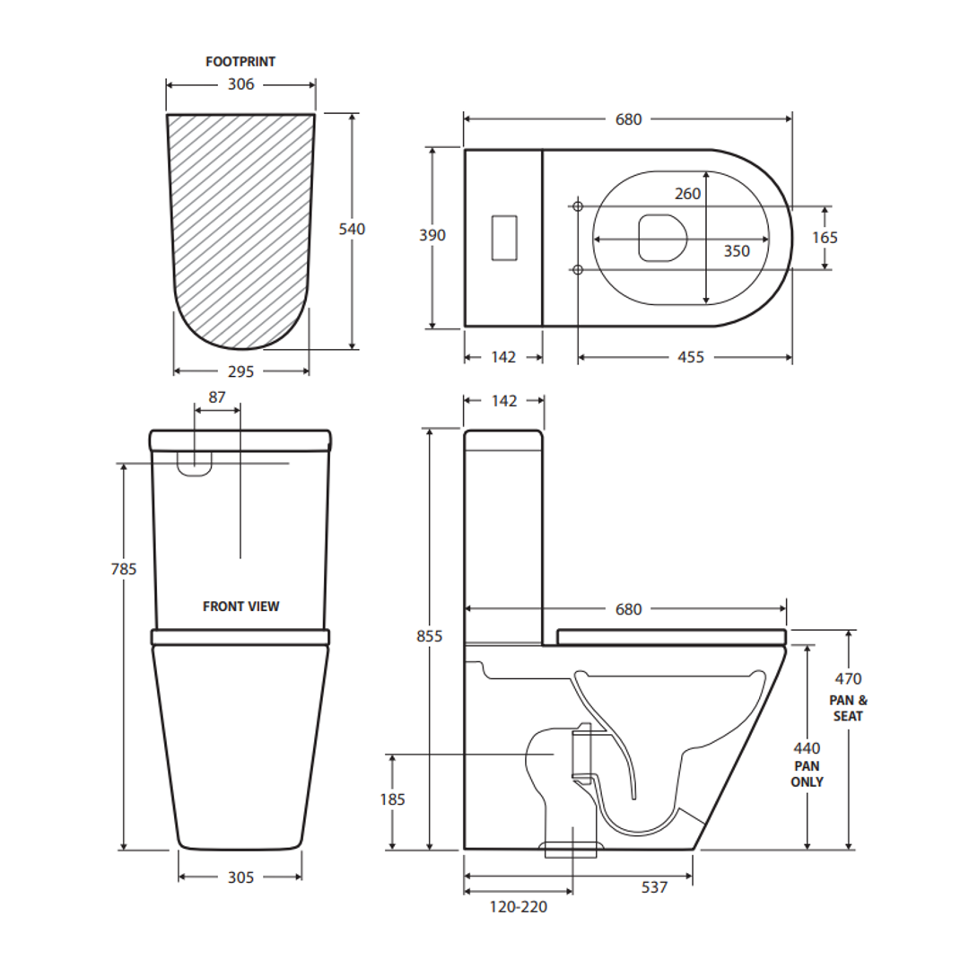 Urban II Extra Height Back To Wall Toilet Suite