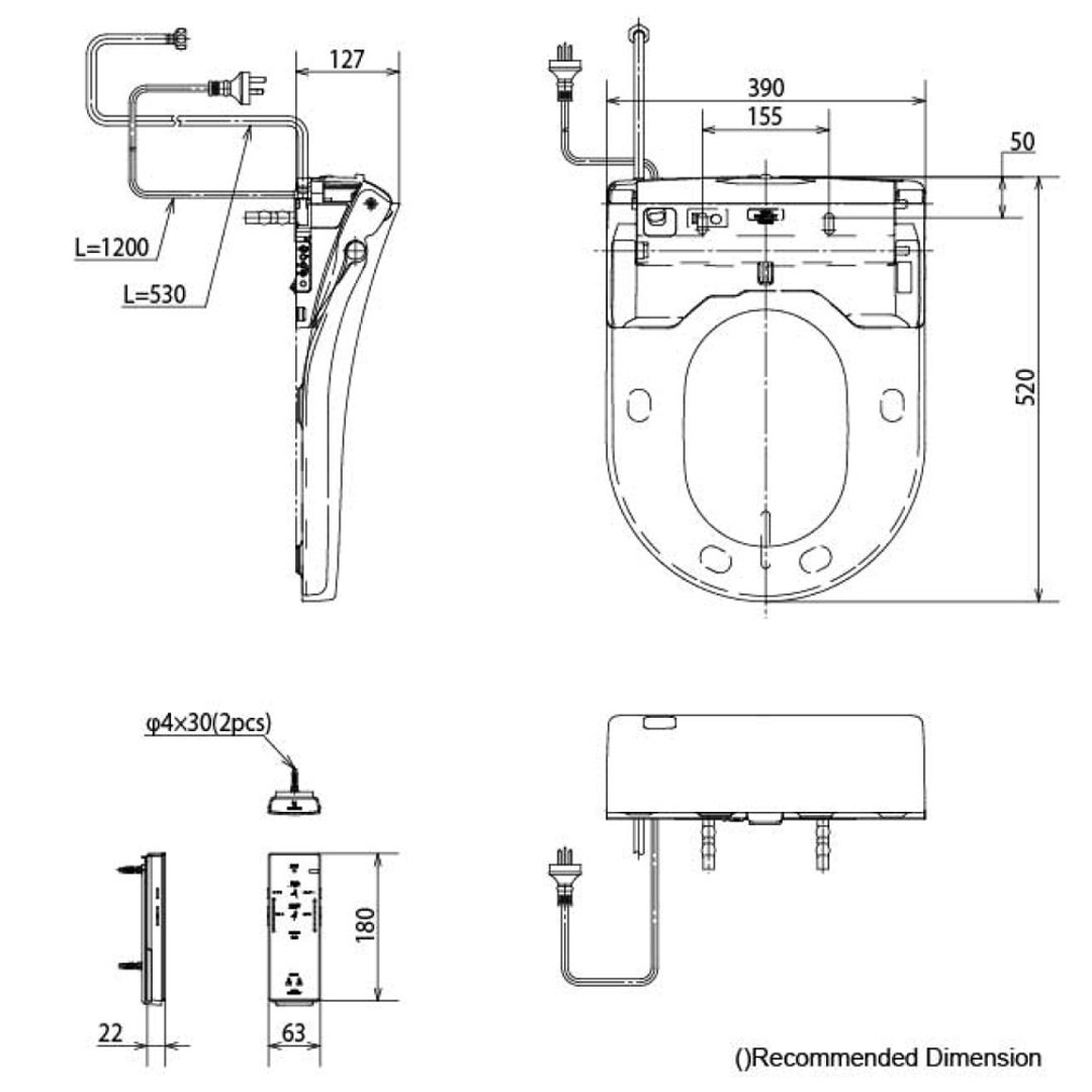 TOTO Apricot Washlet w/ Remote