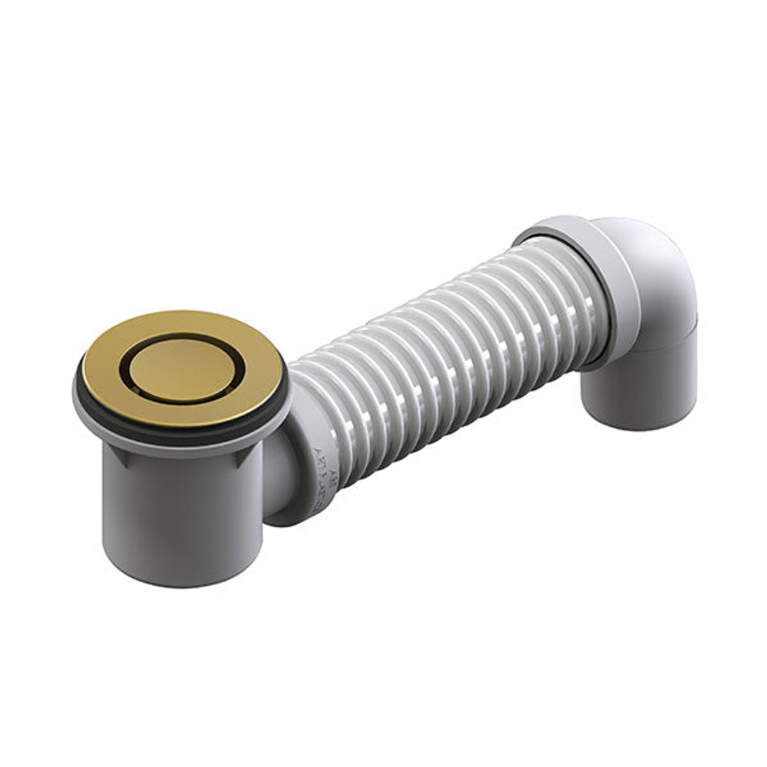 Pop Down Waste Bath Bend 40mm with Connector Brushed Gold