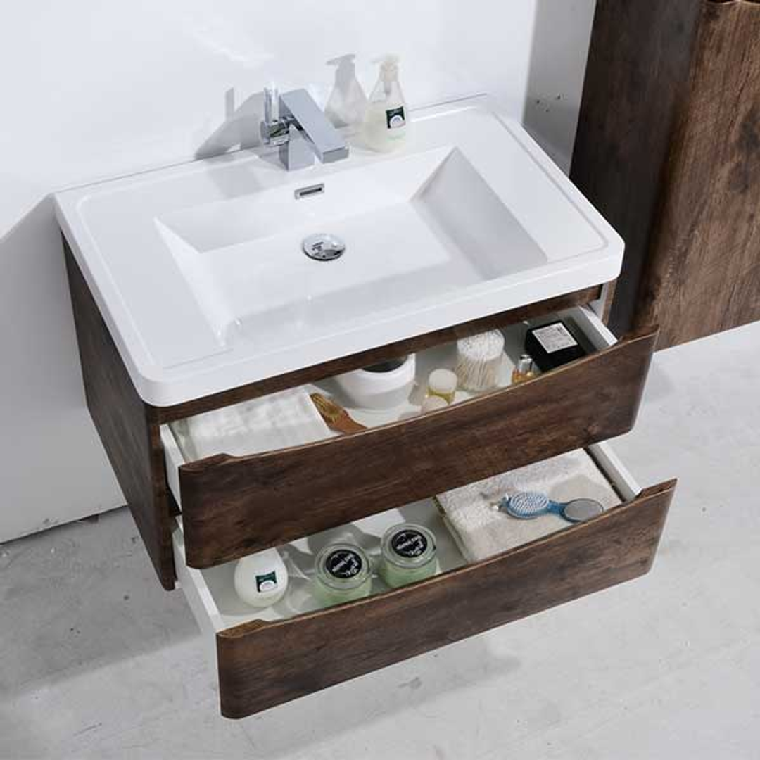 Belbagno Ancona 600mm Wall Hung Vanity Rose Wood 600 X 420 X 450