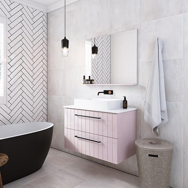 Timberline Henley 900mm Special Paint Finish Silk Surface Top Vanity Wall Hung