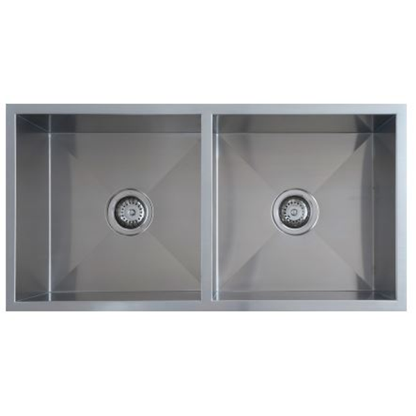 Interchange Uptown 250 Double Square Sink Square Corner - 875 X 450 X 250