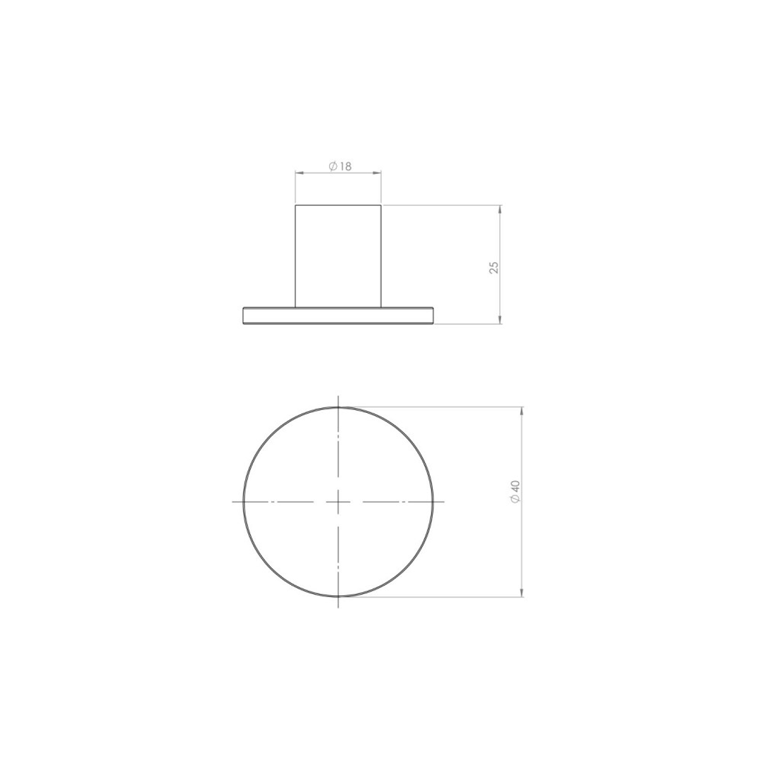 Streamline Venn Robe Hook 40Mm Dia Brushed Iron