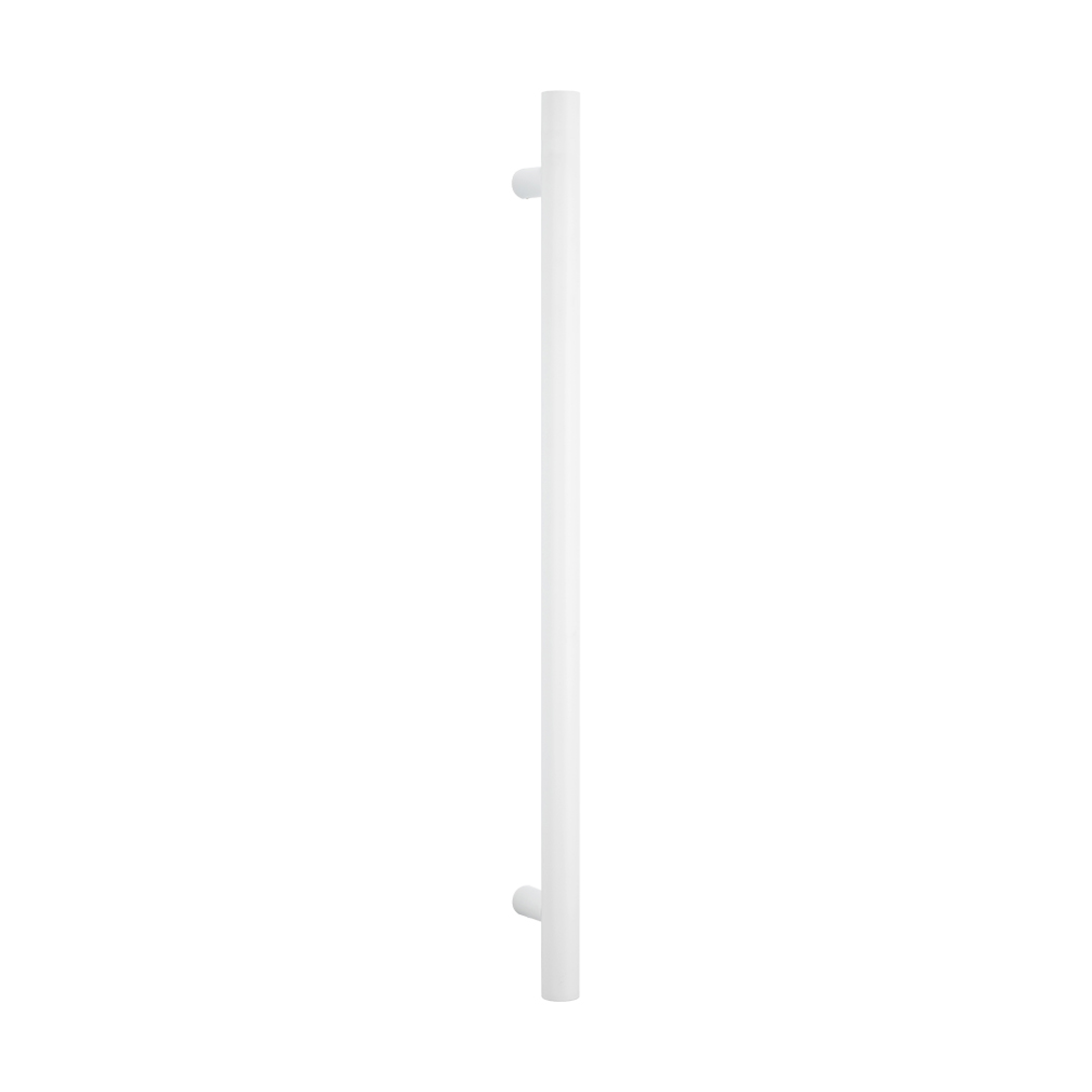 Radiant Matt White Vertical 950Mm Round Non Heated Single Bar Towel Rail