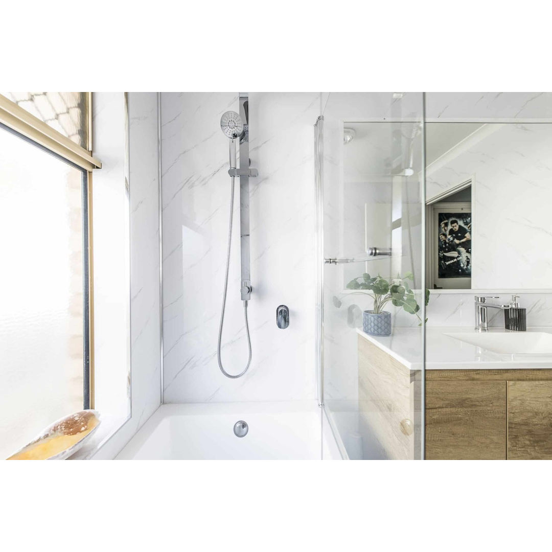 Mr Wet Wall White Carrara Marble Gloss Wall Panel 2400X1000X10Mm Wwaus001