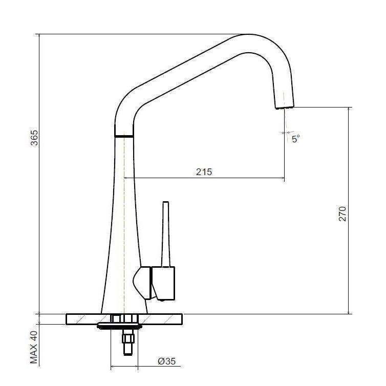 Abey Armando Vicario Tink Side Lever Kitchen Mixer Chrome - Burdens Plumbing