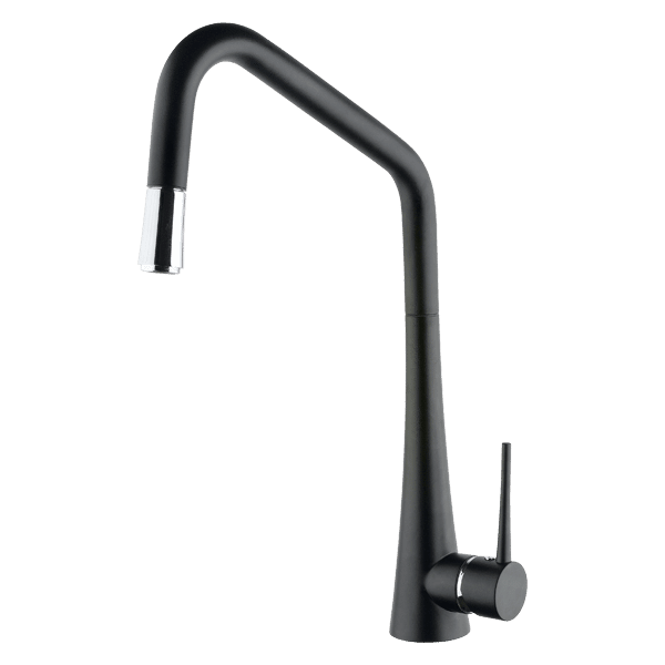 Abey Armando Vicario Tink Side Lever Pull Out Sink Mixer Black - Burdens Plumbing