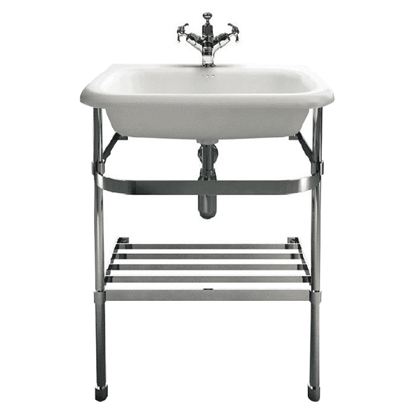 Abey Classic Roll Basin With Stand & Plug - Burdens Plumbing