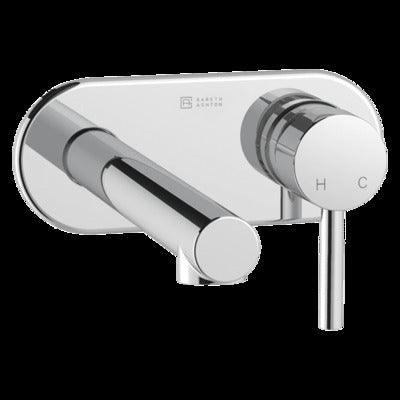 Abey Gareth Ashton Lucia Wall Basin Mixer Set On Plate Cp - Burdens Plumbing