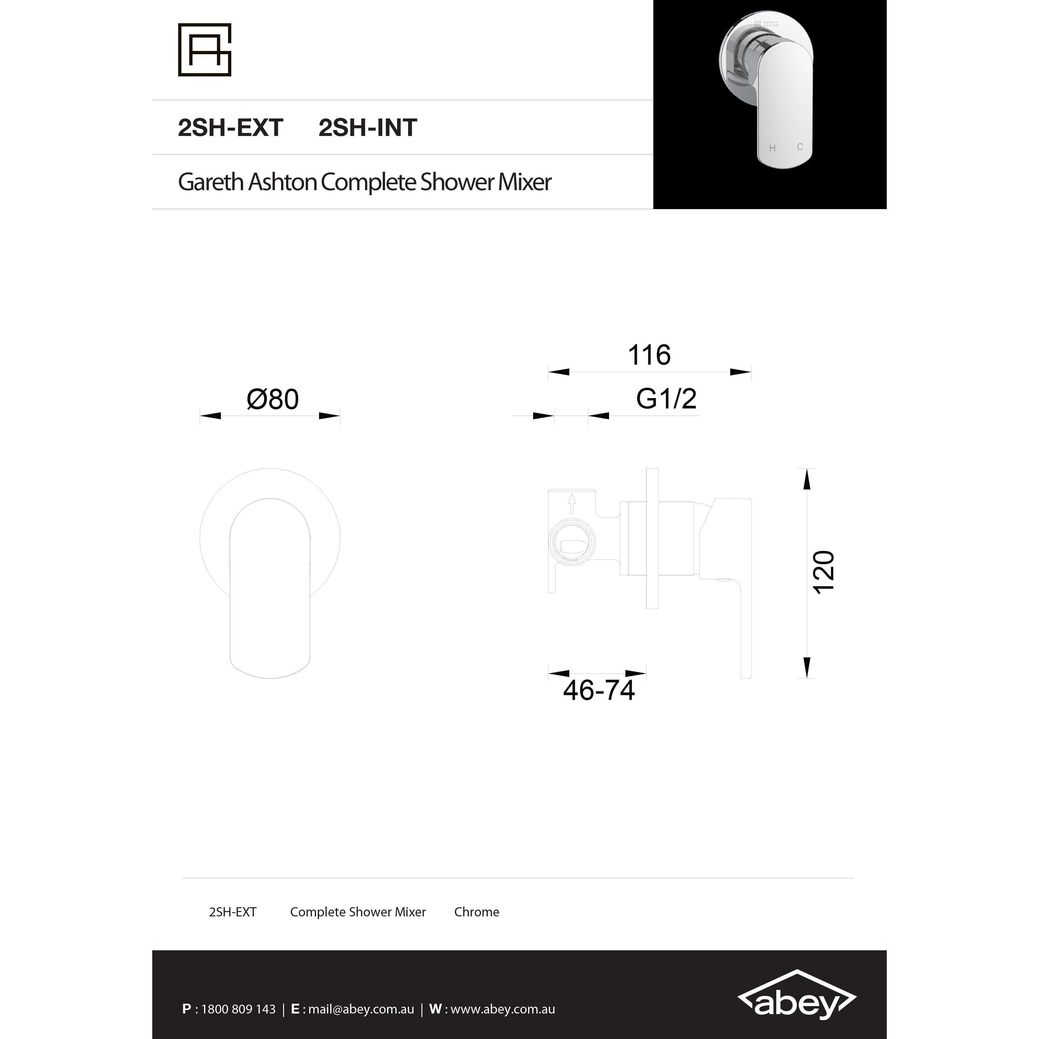 Abey Gareth Ashton Madison Avenue Shower Mixer Inc Body Cp - Burdens Plumbing