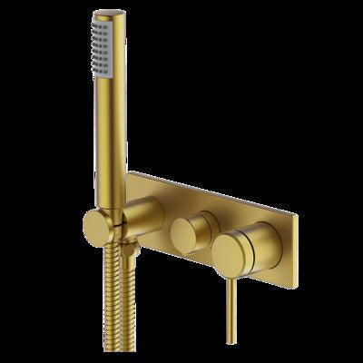 Abey Poco 3 Hole Bath / Shower Set Brushed Brass 6Bs-Ws-Bb - Burdens Plumbing