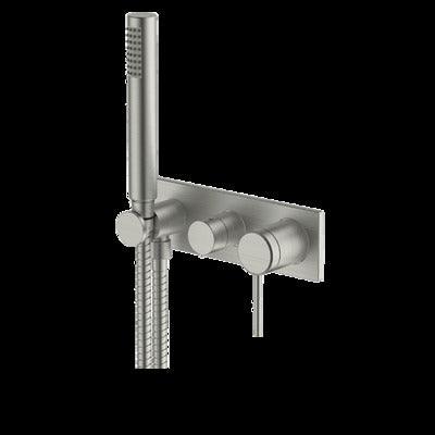 Abey Poco 3 Hole Bath / Shower Set Brushed Nickel 6Bs-Ws-Bn - Burdens Plumbing