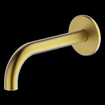 Abey Poco Curved 165mm Basin Spout Brushed Brass 6S-C165-Bb - Burdens Plumbing