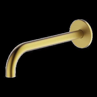 Abey Poco Curved 220mm Basin Spout Brushed Brass 6S-C220-Bb - Burdens Plumbing