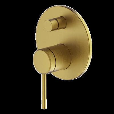 Abey Poco Divertor Mixer External Brushed Brass 6Shd-Ext-Bb - Burdens Plumbing