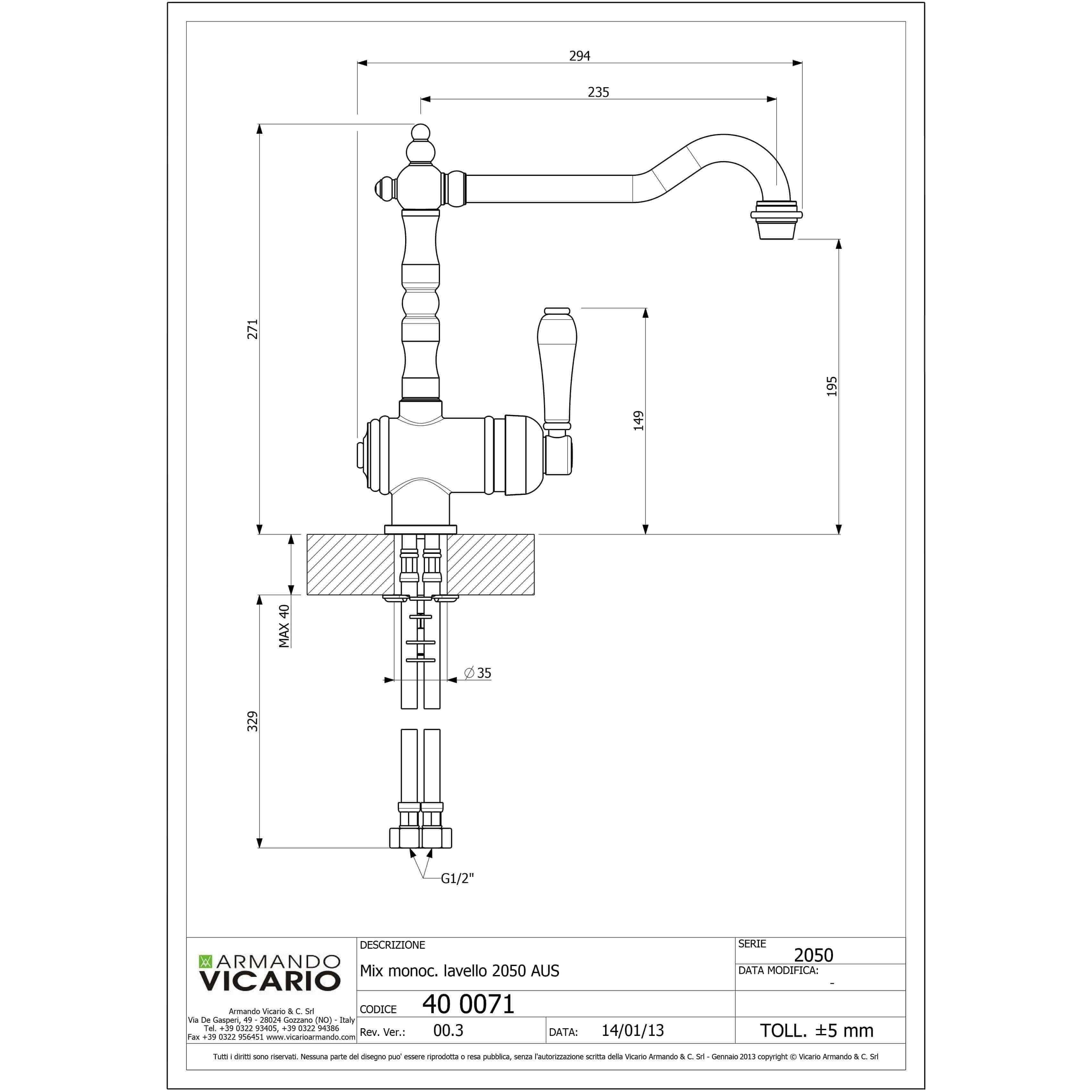 Abey Provincial Single Lever Sink Mixer - Burdens Plumbing