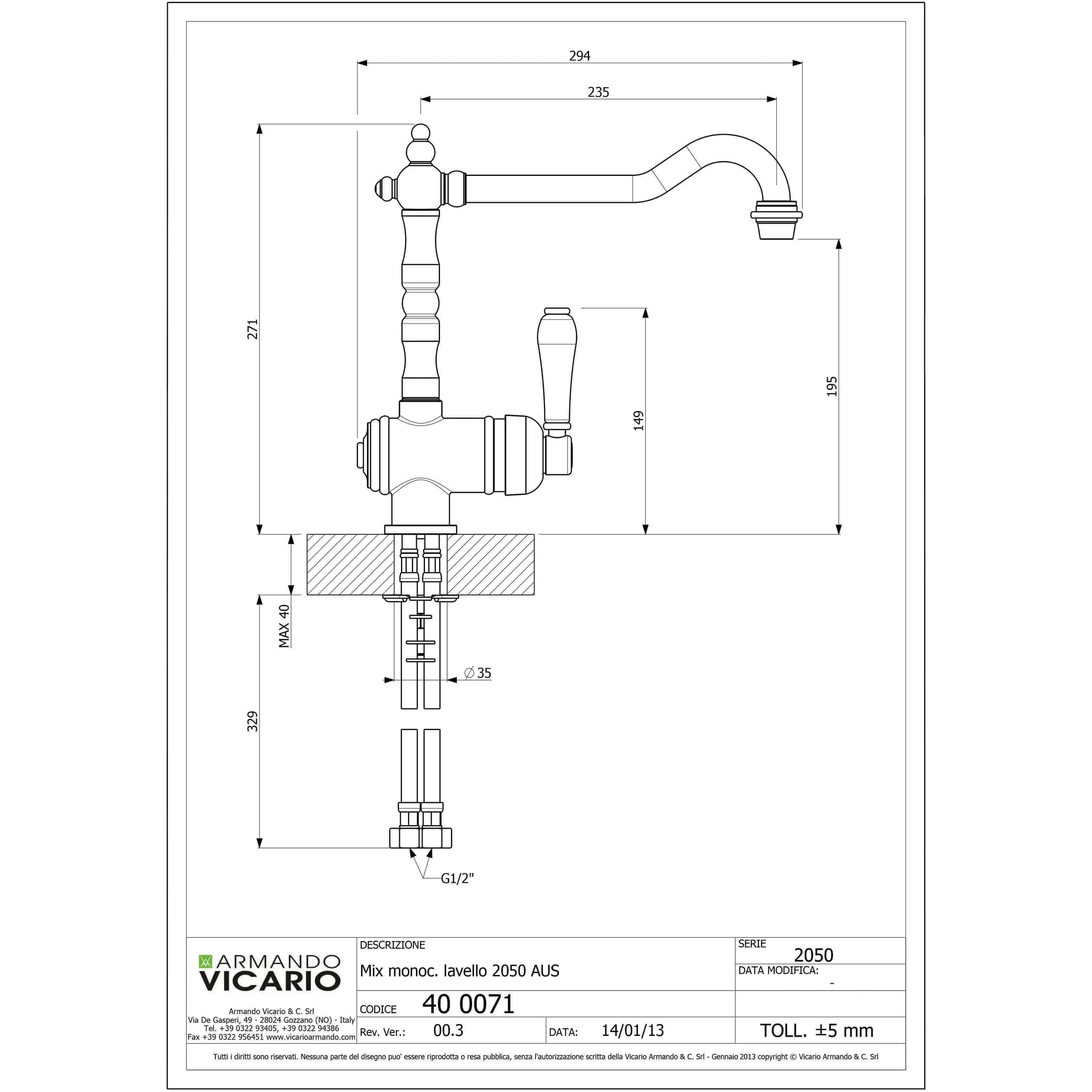 Abey Provincial Single Lever Sink Mixer - Burdens Plumbing