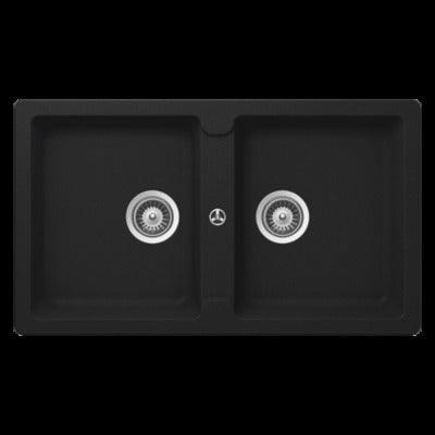 Abey Schock Typos Double Bowl Sink Onyx Tn200B - Burdens Plumbing