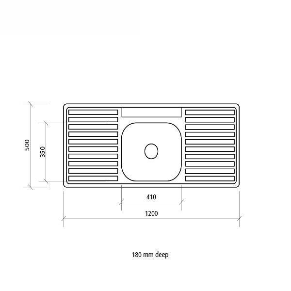 Acero S/S Sink 1B-2D 1200X500 3T By Seima(Seima P#:Sks-012-3T) - Burdens Plumbing