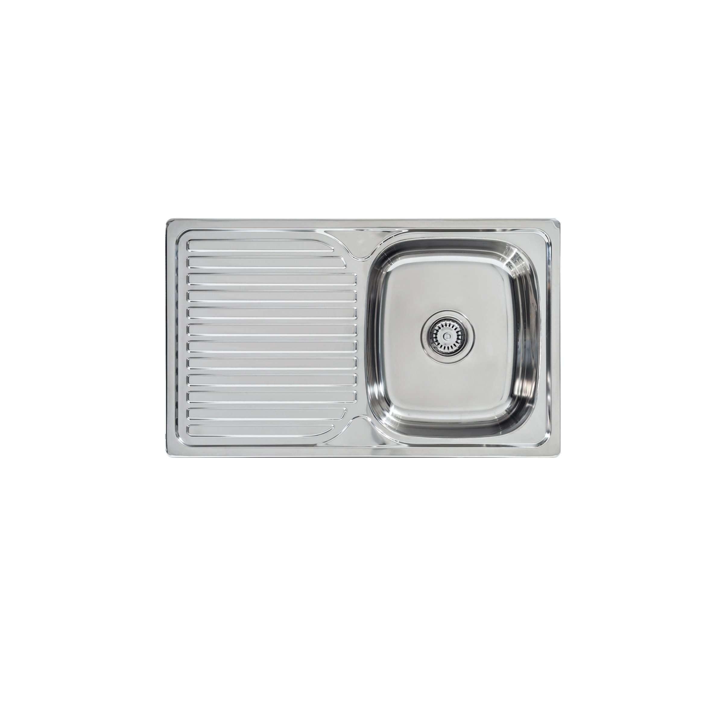 Acero Stainless Steel 800 Sink Left Hand Drainer 800 X 480 - Burdens Plumbing