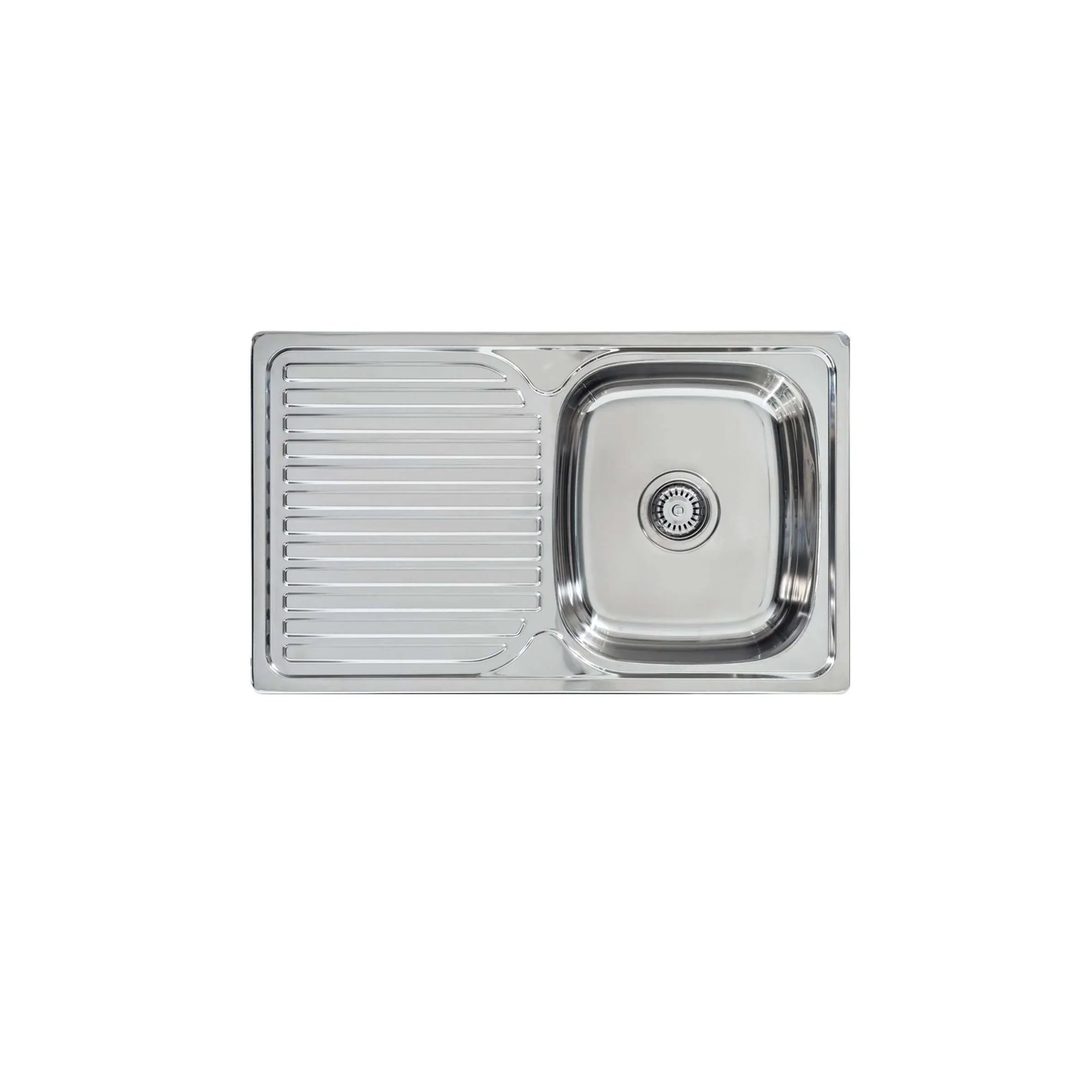Acero Stainless Steel 800 Sink Left Hand Drainer 800 X 480 - Burdens Plumbing