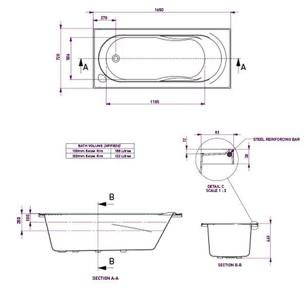 Adatto 1650 Bath - White(Decina P#:Ad1650W) - Burdens Plumbing