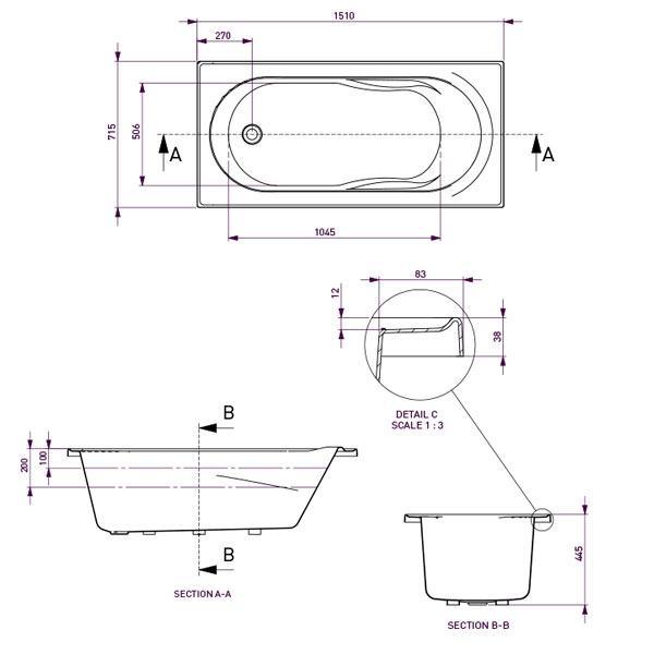 Adatto 1650 Contour 12 Jets White(Decina P#:Ad1650Cnspawc) - Burdens Plumbing