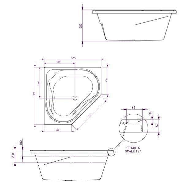 Angelique 1465 Contour 14 Jets White(Decina P#:An1465Cnspawc) - Burdens Plumbing