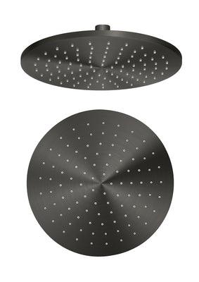 Aquas Air Brass Overhead Shower 250mm Round Gun Metal Bao215Gm - Burdens Plumbing