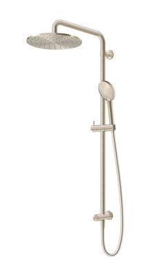 Aquas Neu 2.0 Twin Shower Push Button Divert Brushed Nickel - Burdens Plumbing