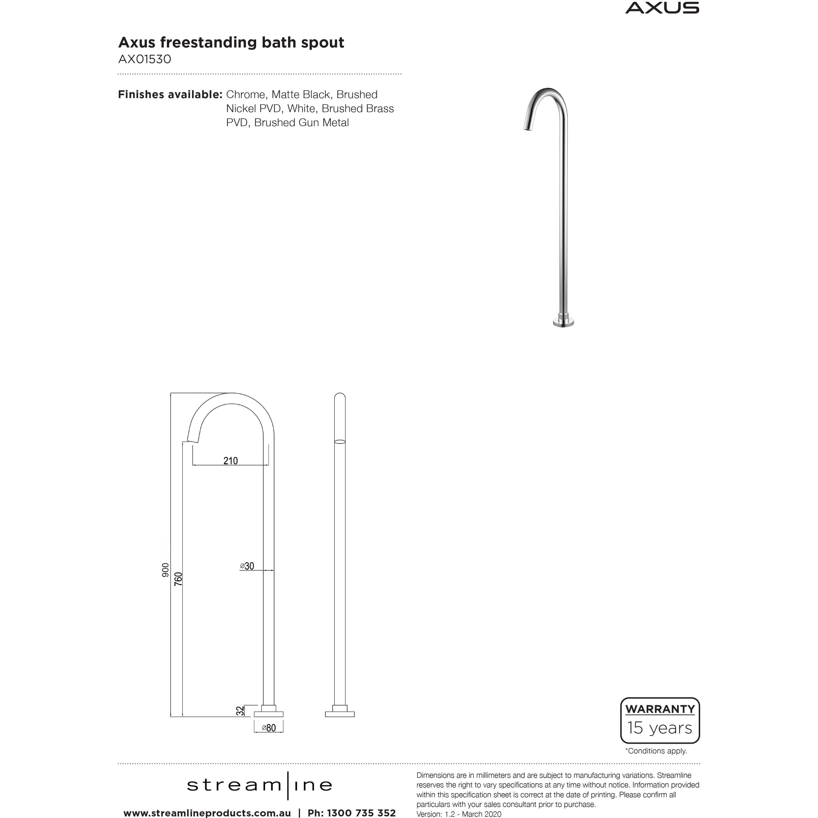 Arcisan Axus Floor Mount Bath Spout Satin Nickel Ax01530.Sn - Burdens Plumbing