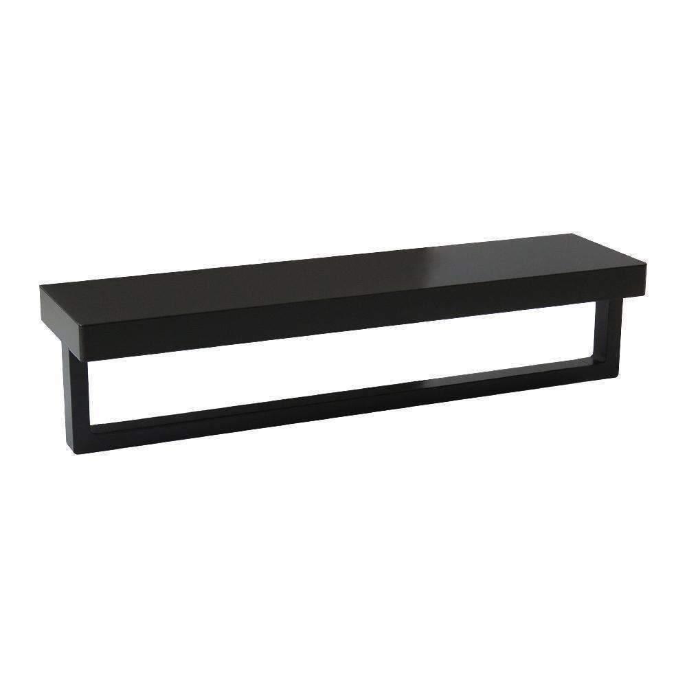 Arcisan Eneo Shelf With Towel Rail 40Cm Matt Black - Burdens Plumbing