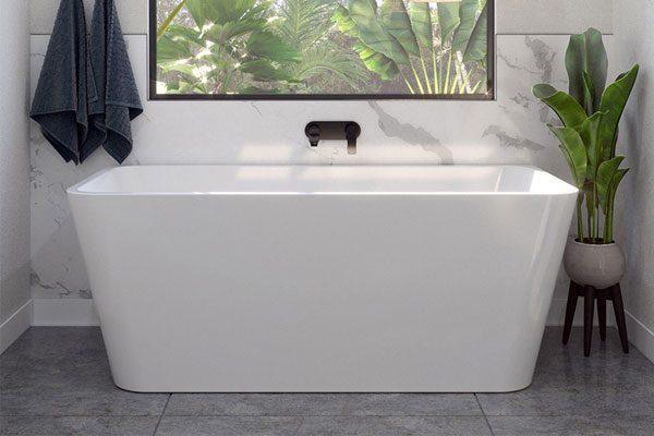 Aria Back To Wall Freestanding Bath White 1700mm - Burdens Plumbing