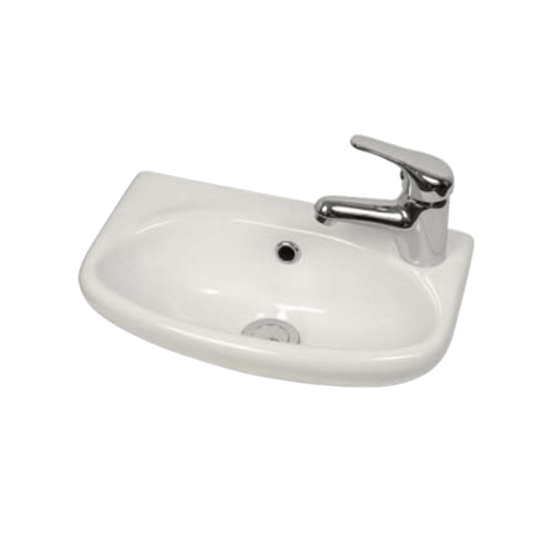 Aspire Unity Compact Wall Hung Basin 383X248 1Th Rhs White **Sbc- - Burdens Plumbing