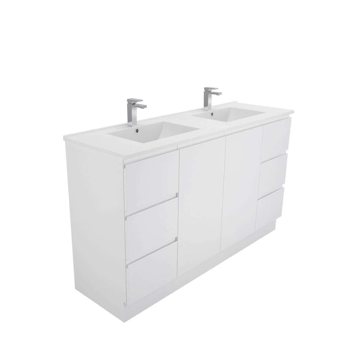 Aspire Unity II 1500 D/Bowl Vanity F/Stand White 1 Tap Hole - Burdens Plumbing