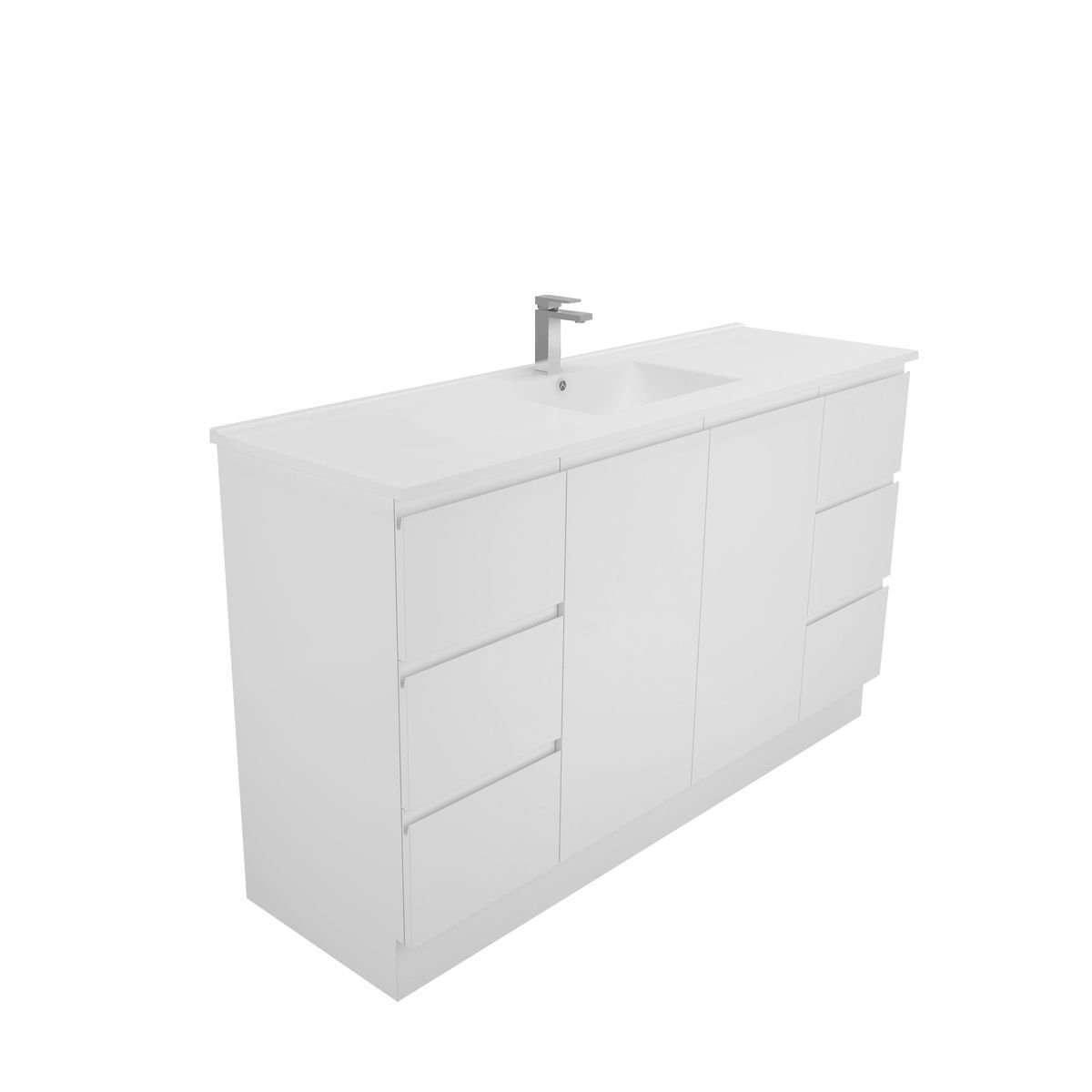 Aspire Unity II 1500 S/Bowl F/Standing Vanity Wht 1 Tap Hole - Burdens Plumbing