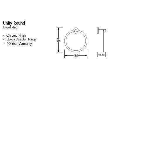 Aspire Unity Round Towel Ring Chrome **23004** - Burdens Plumbing