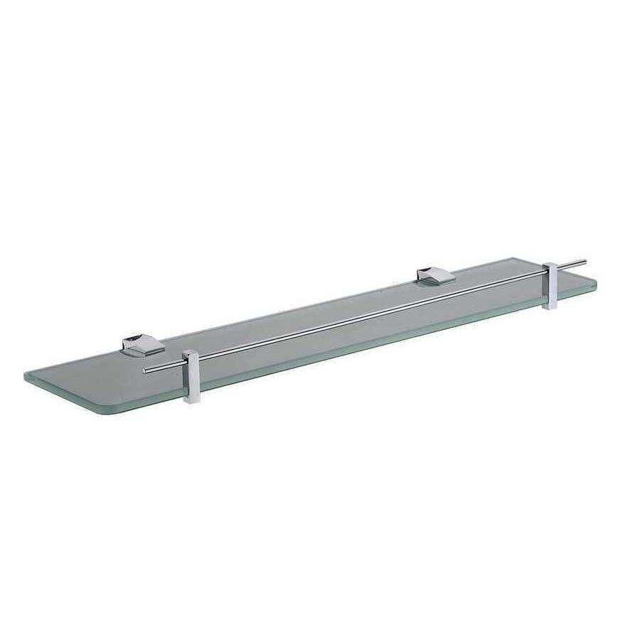 Aspire Unity **Square** Glass Shelf Chrome 500mm **24103** - Burdens Plumbing