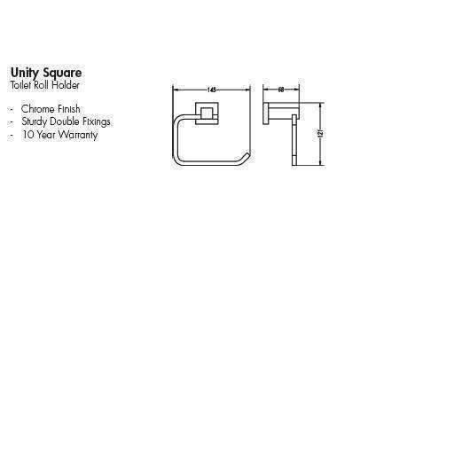 Aspire Unity **Square** Toilet Roll Holder Chrome **24011** - Burdens Plumbing