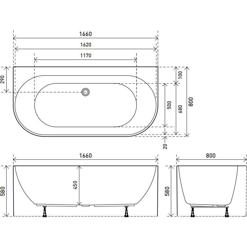 Aspire Urban II Back To Wall Bath Suite 1660 - Burdens Plumbing
