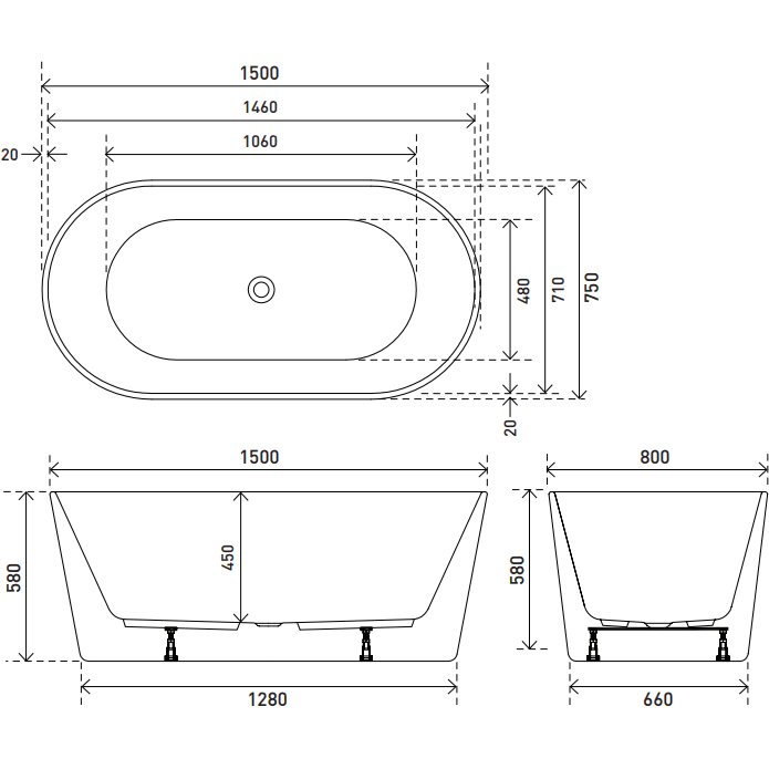 Aspire Urban II Freestanding Bath Suite 1500 - Burdens Plumbing