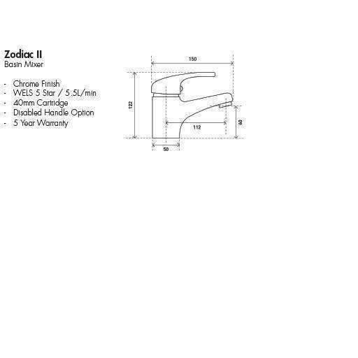 Aspire Zodiac II - Chrome Basin Mixer **Mt1017** - Burdens Plumbing