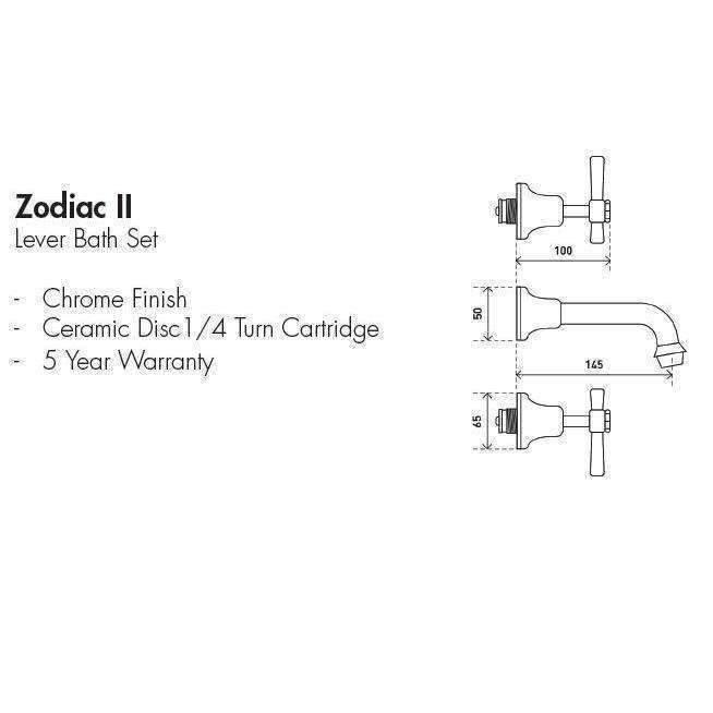 Aspire Zodiac Ii- Chrome Lever Bath Set **Cl2017** - Burdens Plumbing